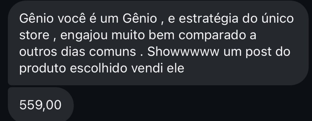 Print de depoimento: aluna que vendeu um produto com a foto que aprendeu a tirar (dados pessoais ocultados)